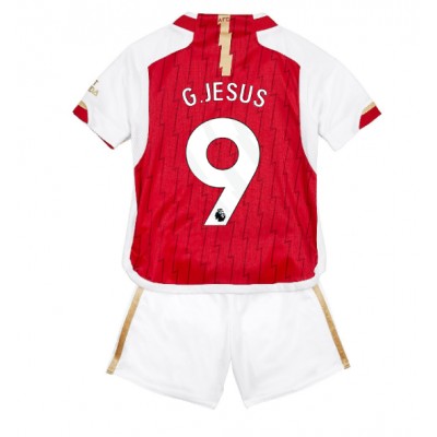 Fotballdrakt Barn Arsenal Gabriel Jesus #9 Hjemmedraktsett 2023-24 Kortermet (+ Korte bukser)